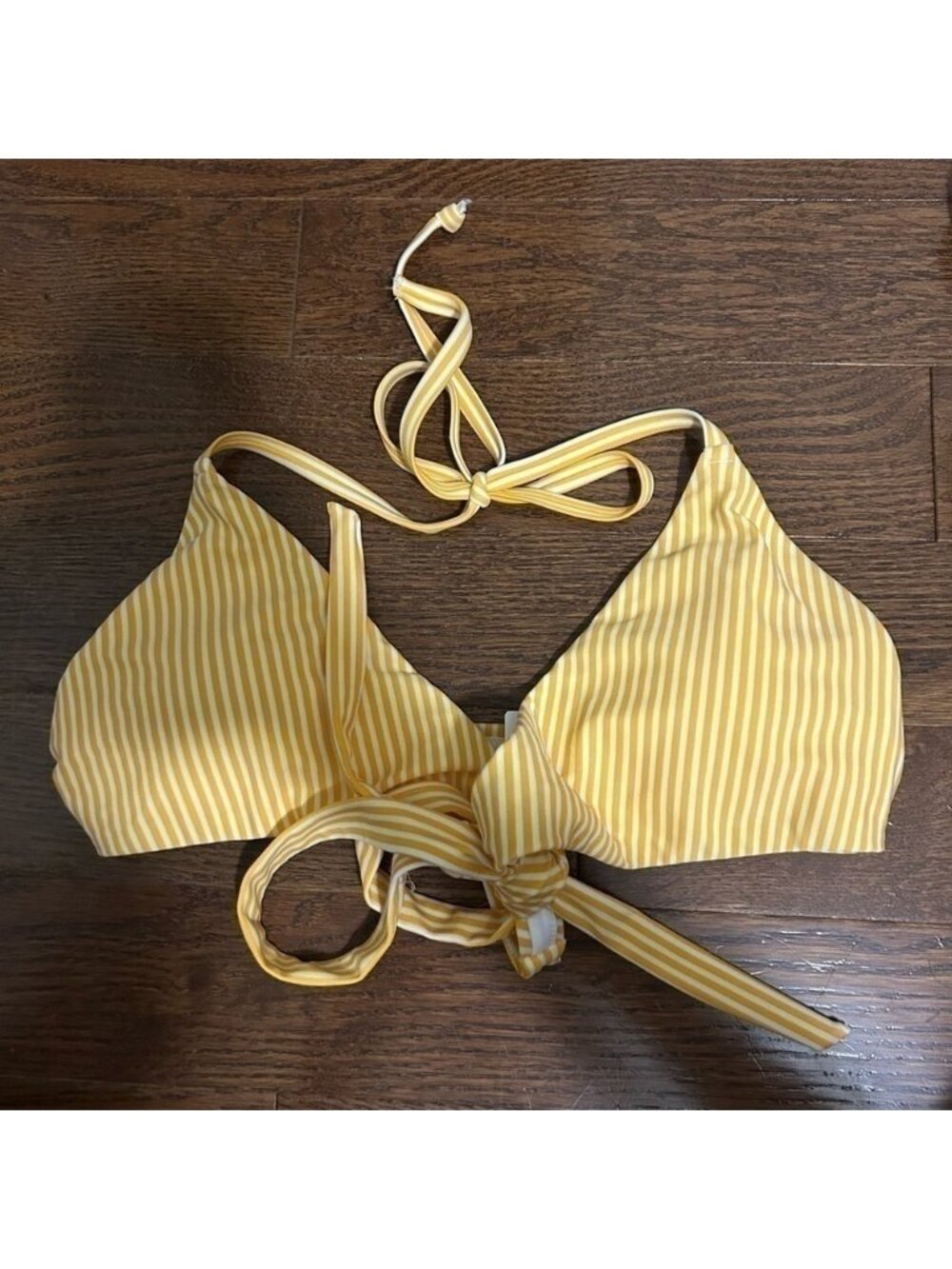 Hollister  Yellow‎ Striped Bikini Top